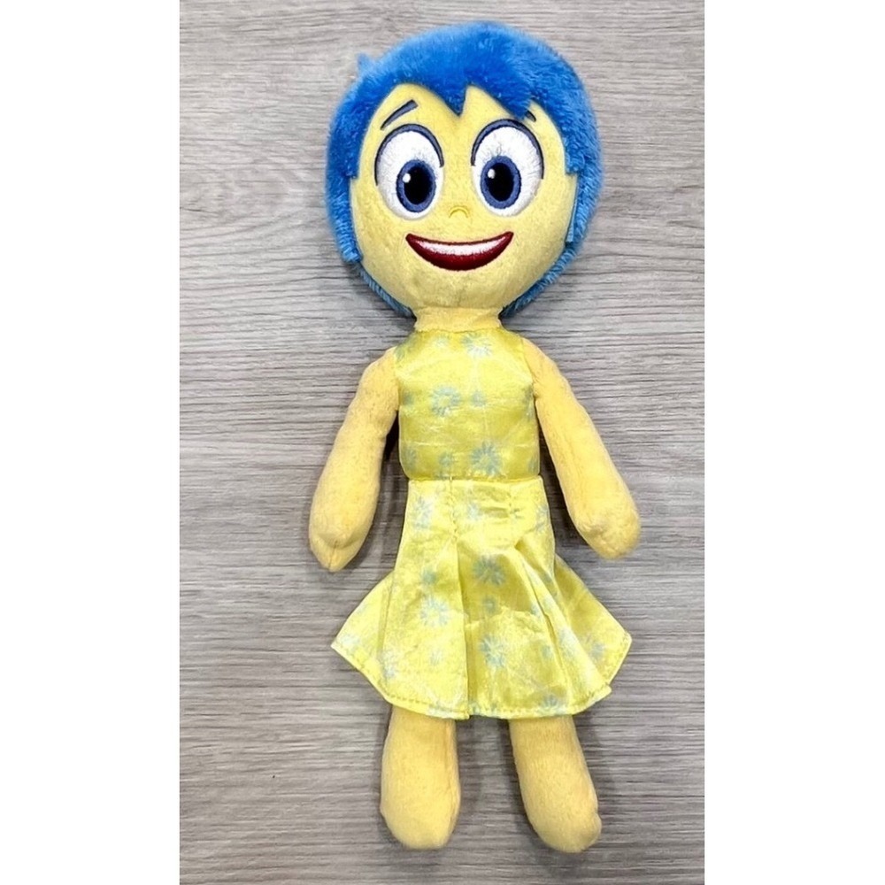 Disney Pixar Inside Out Joy Plush Stuffed Toy Yellow Dress Blue Hair